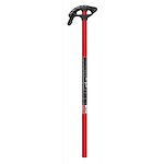 Red-handled 1/2" EMT iron conduit bender with a black head and measurement markings for precision bending.