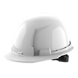 Image of the Milwaukee BOLT White Front Brim Hard Hat w/6pt Ratcheting Suspension (USA) - Type 1, Class E