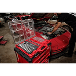 1/2” Drive Ratchet and Socket Set w/ Low-Profile PACKOUT Low-Profile Organizer