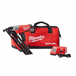 2743-20 15 Gauge Finish Nailer, (1) M18™ REDLITHIUM™ 2.0 Compact Battery Pack, Multi-Voltage Charger and Contractor Bag - M18 FUEL™ 15 Gauge Finish Nailer Kit
