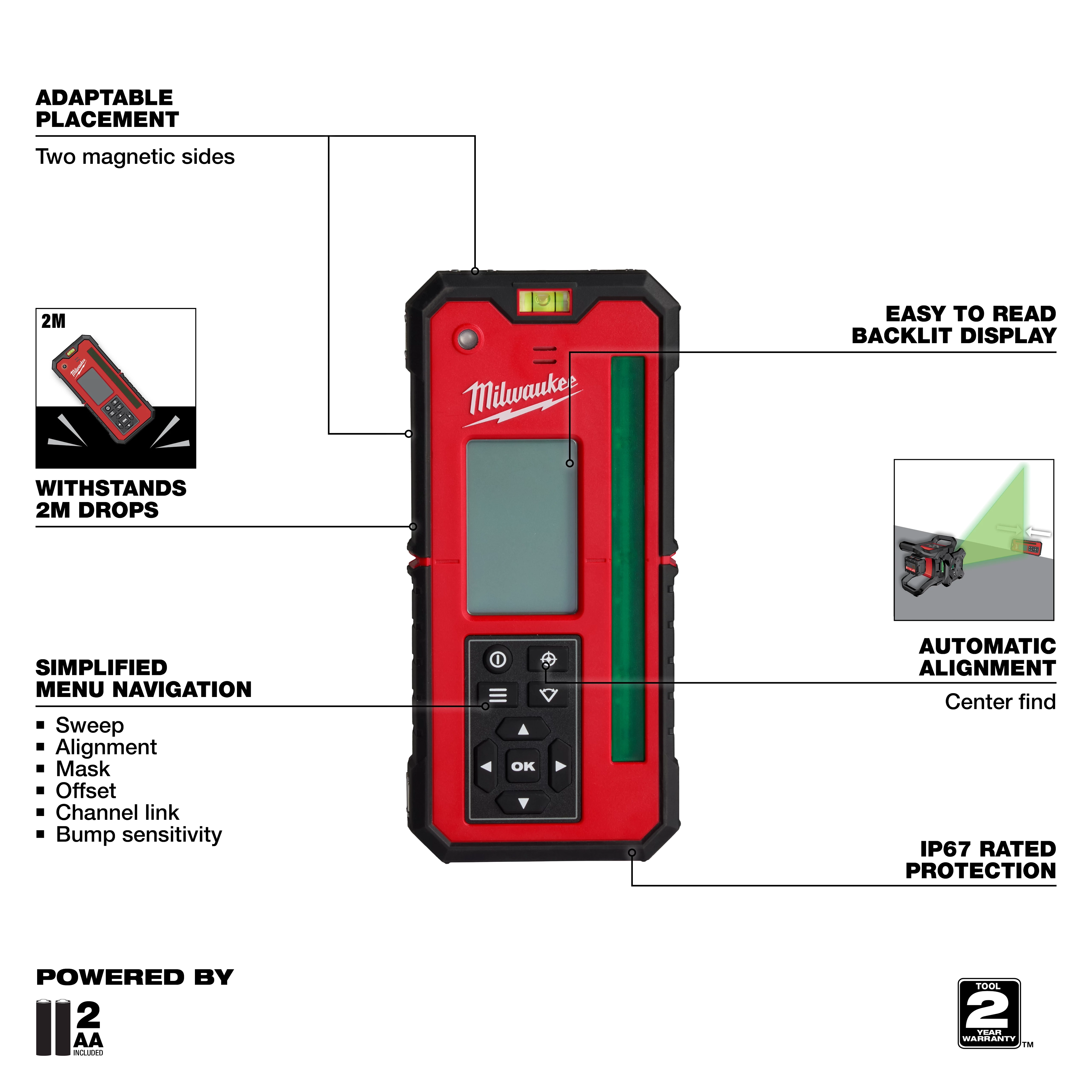 Green Interior Rotary Laser Remote Control & Receiver Walk Around
