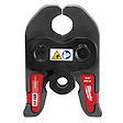The M18 Jaws and Rings - Stainless Steel is a robust, red and black tool accessory designed for specific pressing tasks.