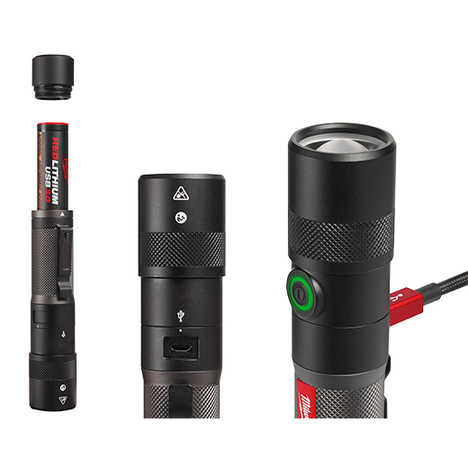 2161-21 - USB Rechargeable 1100L Twist Focus Flashlight