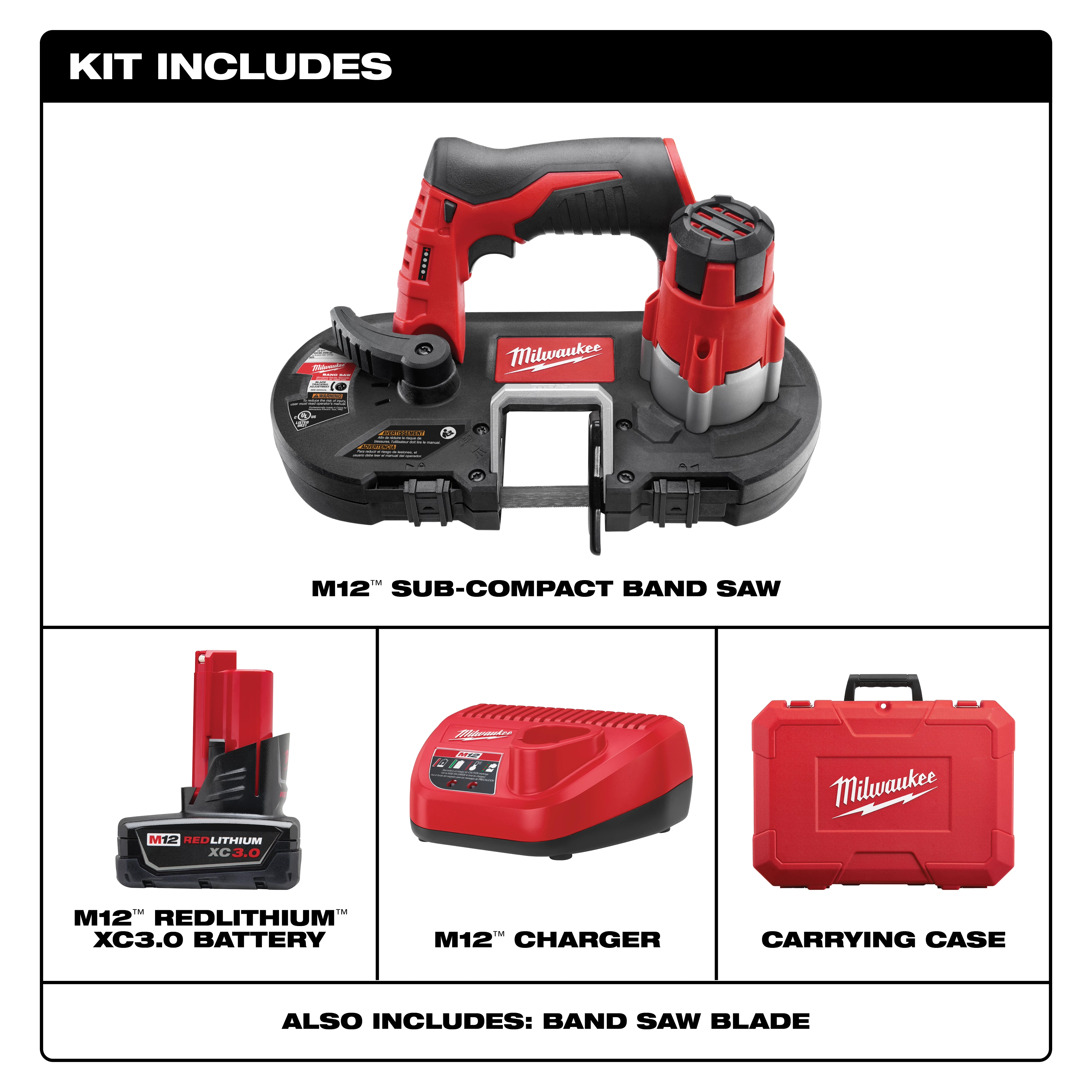 M12 Sub-Compact Band Saw Kit Includes