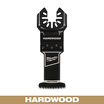 MILWAUKEE OPEN-LOK 1-3/8" HCS Japanese Tooth PRO-CURVE Hardwood Multi-Tool Blade with sharp, curved teeth for efficient hardwood cutting.