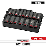 SHOCKWAVE Impact Duty 1/2 in. Drive Metric Deep Well Impact Socket Set  16 Piece