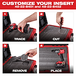 Step-by-step instructions to customize a Custom Foam Insert by tracing, cutting, removing, and placing tools within the insert.