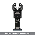 Milwaukee Open-Lok 1-3/8" Titanium Charged Bi-Metal Multi-Material Multi-Tool Blade. Black with product details in white text.