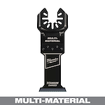 Milwaukee Open-Lok 1-3/8" Titanium Charged Bi-Metal Multi-Material Multi-Tool Blade. Black with product details in white text.