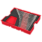 Image of a 15PC SAE Combination Wrench Set with Tray for PACKOUT™ Drawers. The set includes fifteen wrenches neatly organized in a black foam tray with a red plastic outer casing.