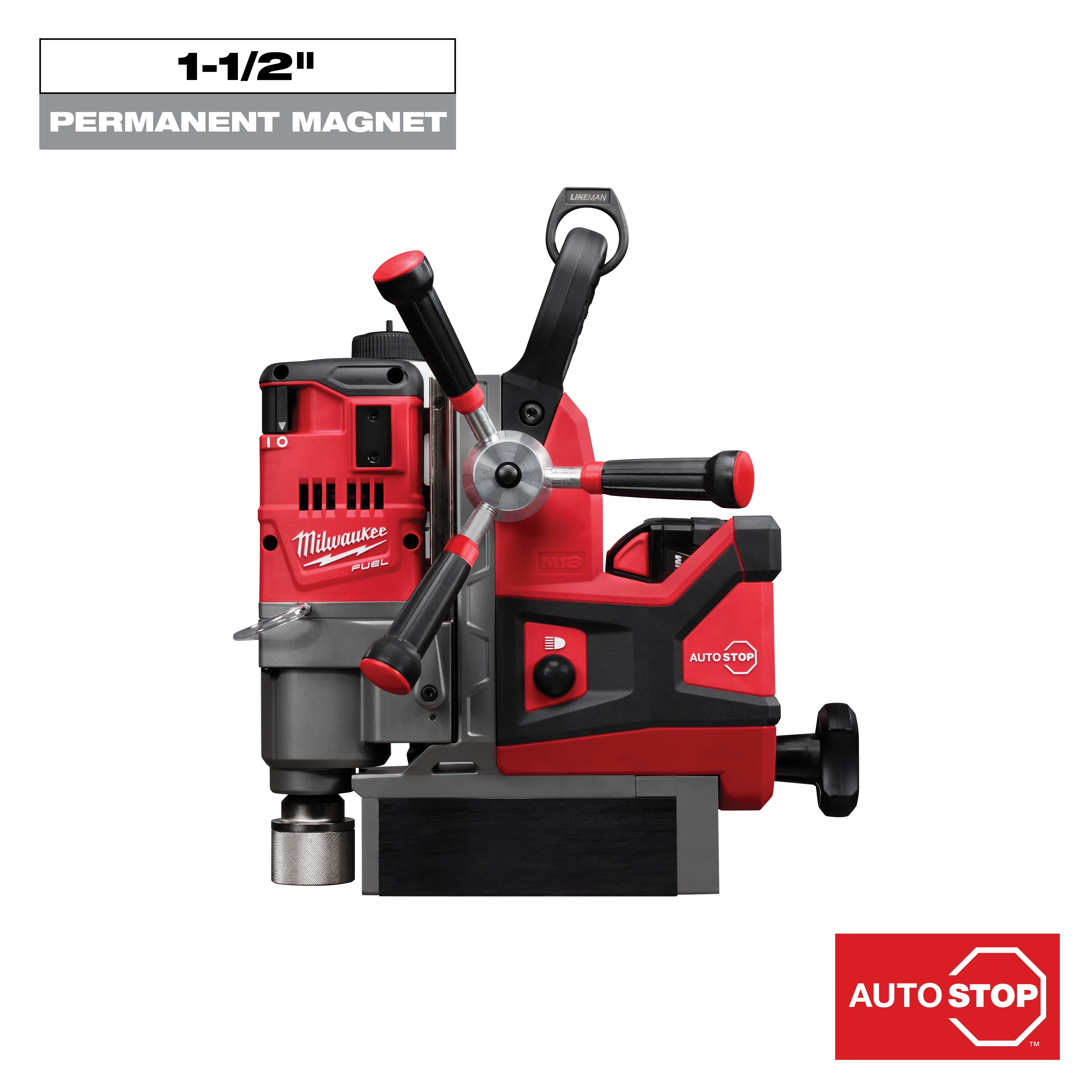 M18 FUEL 18V Lithium-Ion Brushless Cordless 1-1/2 in. Lineman Magnetic Drill High Demand Kit w/ Two 8.0Ah Batteries