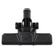 The image shows a 1-7/8" Pivoting Floor Tool by Milwaukee, designed for use with vacuum cleaners. It features a rotating head for better maneuverability and a sleek black finish with the Milwaukee logo prominently displayed.