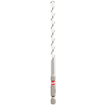 Quarter-inch by four-inch by six-inch SHOCKWAVE Impact Duty Carbide Multi-Material Drill Bit with silver body and red label.