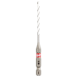 1/8" x 2" x 3-1/2" SHOCKWAVE Impact Duty Carbide Multi-Material Drill Bit with silver shank and red labeling, showing bit size.