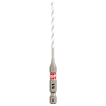 1/8" x 2" x 3-1/2" SHOCKWAVE Impact Duty Carbide Multi-Material Drill Bit with silver shank and red labeling, showing bit size.