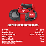 M12 FUEL Compact Band Saw Specifications