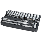 48-22-9482 - 3/8" METRIC RATCHET AND SOCKET SET WITH PACKOUT™ LOW-PROFILE COMPACT ORGANIZER