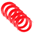 Five coils of red wire arranged in a staggered pattern.