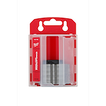 Hook Utility Blades, 50 pack, contained in a red and white plastic case with a hinged lid and hanging hole at the top.