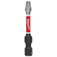 This image shows a SHOCKWAVE™ 2" Impact Duty TORX® T25 Power Bit. The bit has a red and silver shaft with the brand name Milwaukee on it, and a T25 tip designed for impact-duty performance.
