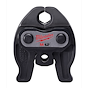 The Milwaukee M12 Jaws are black heavy-duty metal pipe clamping tools with red branding on the front. They are used for plumbing applications.