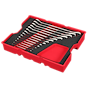 Image of a 15PC SAE Ratcheting Combination Wrench Set with Tray for PACKOUT™ Drawers. The set features 15 wrenches neatly arranged in a black tray with a red border, designed to fit PACKOUT™ storage drawers.