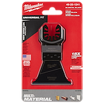 Milwaukee Universal Fit 2-1/2" Titanium Charged Bi-Metal Multi-Material Multi-Tool Blade in red packaging, model 49-25-1241.