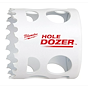 Milwaukee brand RANGE%20OF%20Hole%20Dozer%20Bi-Metal%20Hole%20Saw%20%202%22%202-1%2F16%22. White cylindrical saw with serrated edge and ventilation holes.