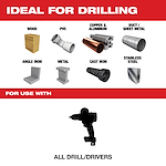 Cobalt Drill Bits are ideal for drilling various materials including wood, PVC, copper, aluminum, duct/sheet metal, angle iron, metal, cast iron, and stainless steel. They are compatible with all drill/drivers.