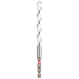 The image shows a 3/8" x 4" x 6" SHOCKWAVE Impact Duty Carbide Multi-Material Drill Bit with a silver and red design.