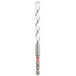 The image shows a 3/8" x 4" x 6" SHOCKWAVE Impact Duty Carbide Multi-Material Drill Bit with a silver and red design.