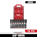 SHOCKWAVE Impact Duty 3/8 in. Drive Metric Deep Well Impact PACKOUT Socket Set  19 Piece