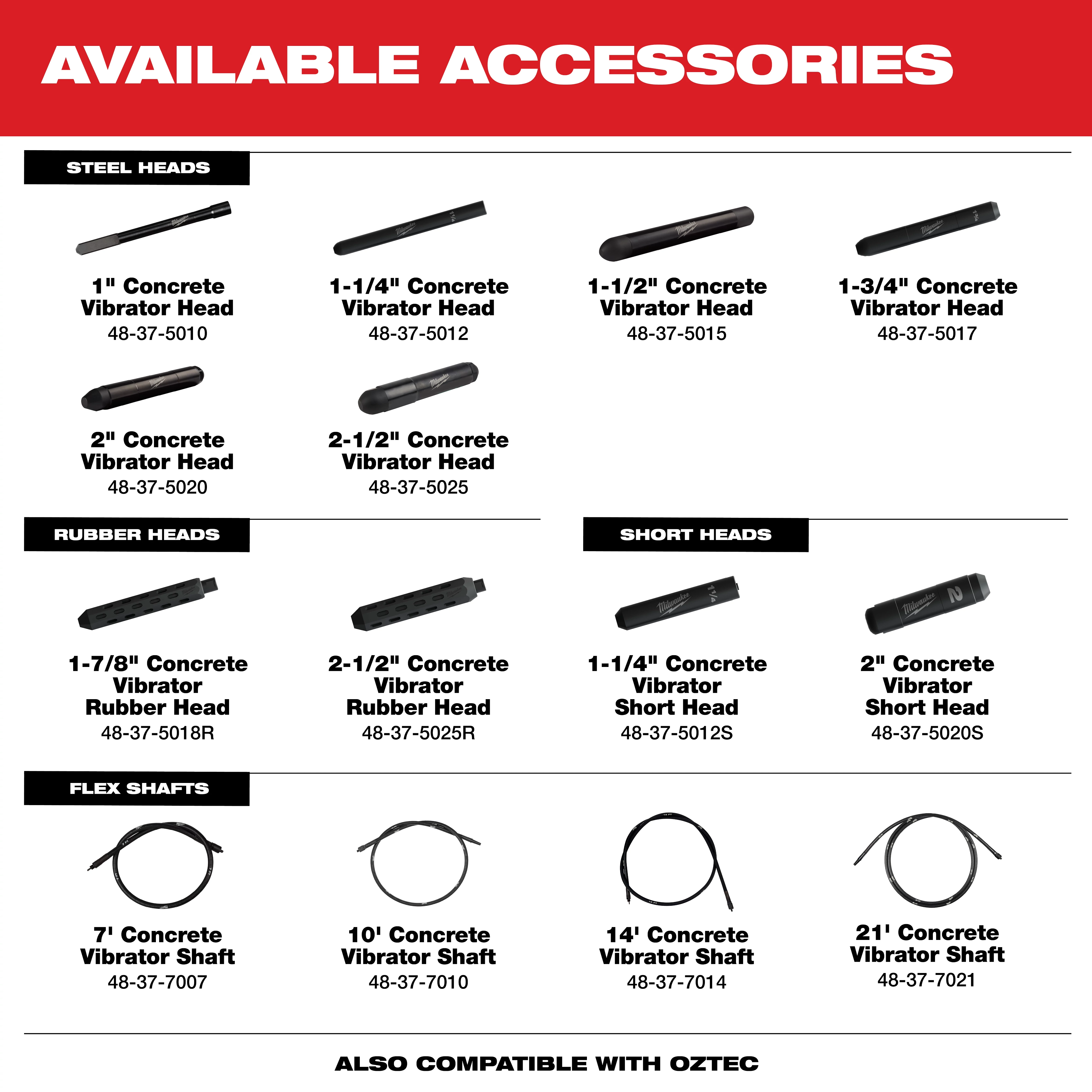 MX FUEL™ Concrete Vibrator Head Expansions