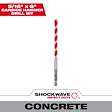 5/16 in. x 6 in. SHOCKWAVE Carbide Hammer Drill Bit for concrete, featuring a red and silver spiral design with a hex shank.