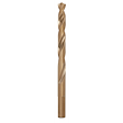 The RED HELIX™ Cobalt 5/16" Drill Bit features a spiral flute design and is made of cobalt steel. It is used for drilling through hard metals and surfaces. The bit has a bronze color and a hex shank for secure grip in drill chucks.