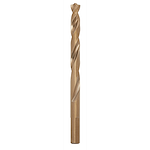 The RED HELIX™ Cobalt 5/16" Drill Bit features a spiral flute design and is made of cobalt steel. It is used for drilling through hard metals and surfaces. The bit has a bronze color and a hex shank for secure grip in drill chucks.