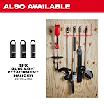QUIK-LOK 16” String Trimmer Attachment, QUIK-LOK Edger Attachment, and other QUIK-LOK attachments hanging on a wood wall