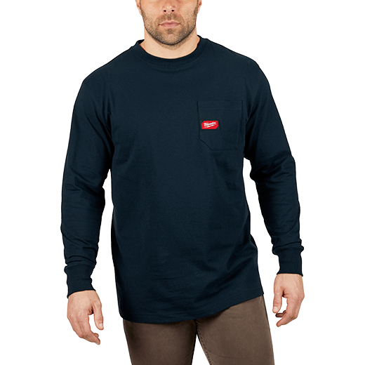 602BL, 602BLS, 602BLM, 602BLL, 602BLXL, 602BLXXL, 602BL3XL - Long Sleeve Heavy Duty Pocket T-Shirt