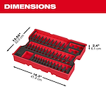 Bare Tray for 77pc. 1/4”, 3/8”, & 1/2” Drive Metric Socket Set for PACKOUT™ Drawers. The red tray has dimensions labeled as 12.56” x 16.3” x 2.4”. The interior features black foam inserts to organize socket sizes, arranged in three rows with various slot shapes.