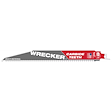 The 6 TPI 9" The WRECKER™ with Carbide Teeth Sawzall Blade 1PK is a multi-material cutting blade featuring durable carbide teeth. It has "WRECKER" and "CARBIDE TEETH" printed on it, with the American flag indicating it is made in the USA.