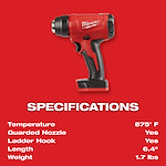 M18 Compact Heat Gun Specifications