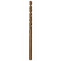 The RED HELIX™ Cobalt 5/32" Drill Bit is a metallic tool with a twisted design for improved cutting efficiency. It features a bronze-colored cobalt coating, enhancing durability and heat resistance for drilling through tough materials. The bit measures 5/32 inches in diameter, suitable for various drilling applications.