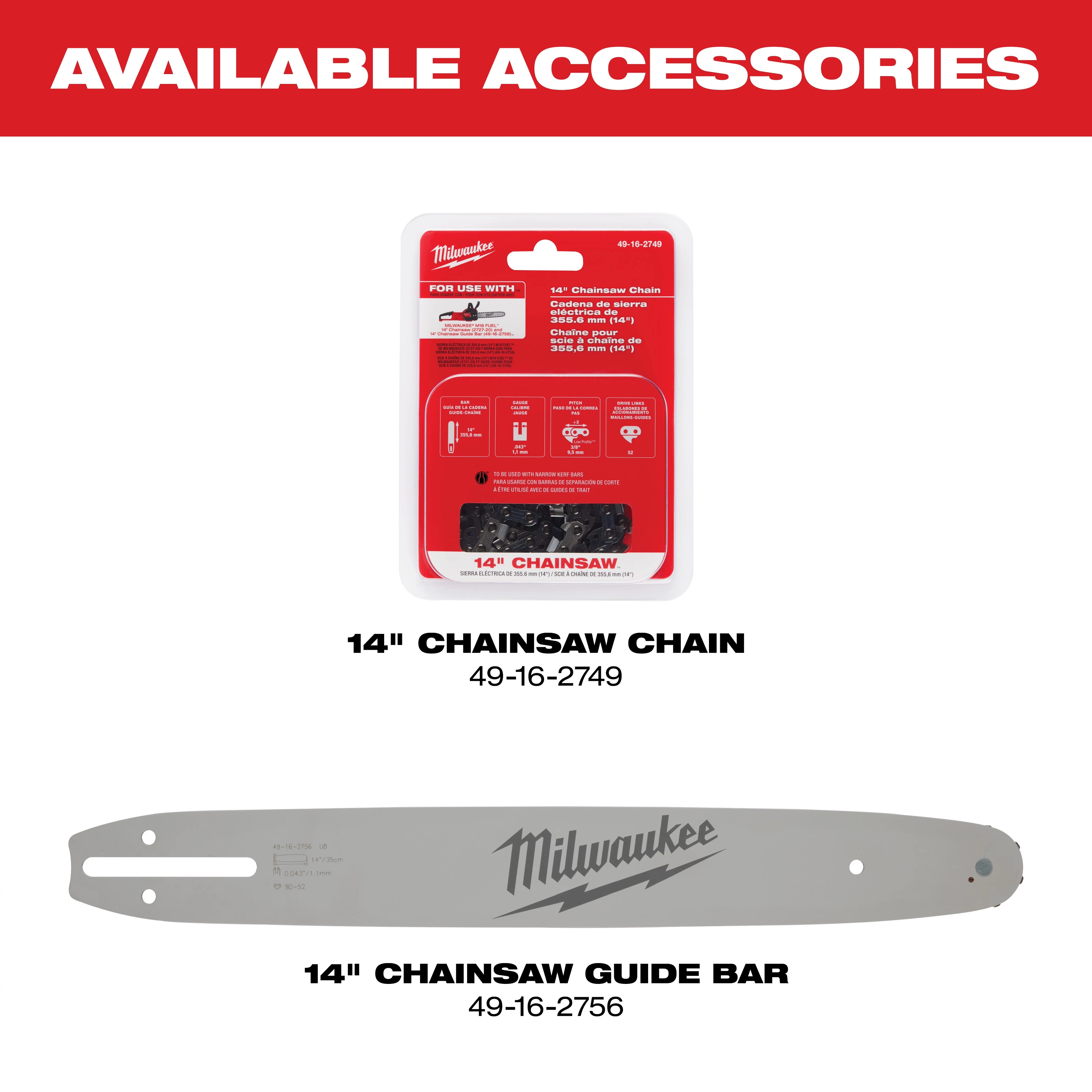 M18 FUEL™ 14" Chainsaw Available Accessories