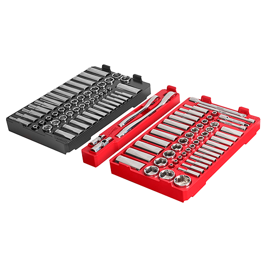 1/4" & 3/8” Drive 106pc Ratchet & Socket Set with PACKOUT Low-Profile Organizer - SAE & Metric
