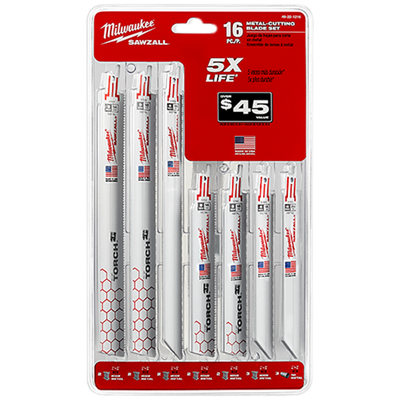 SAWZALL® Metal Cutting Bi-Metal Reciprocating Blade Set (16 Piece)