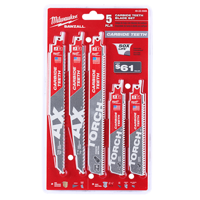 SAWZALL® Carbide Demolition Wood and Metal Cutting Reciprocating Saw Blade Set (5-Piece)